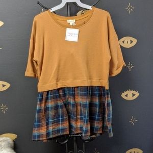 Twofer Plaid Top *stain*
